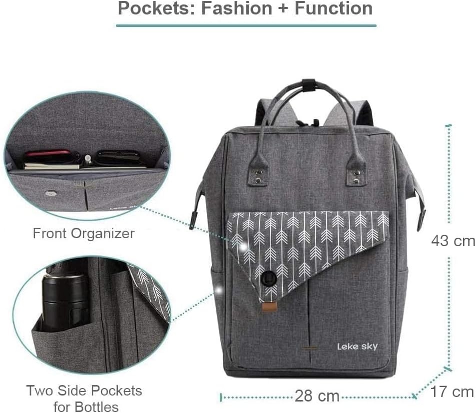 image:imageLekesky Laptop Backpack Women 156 Inch Travel Backpack for Work Stylish and Water Repellent Grey Backpack Work Stylish Waterproof Grey Grey01 156 inch