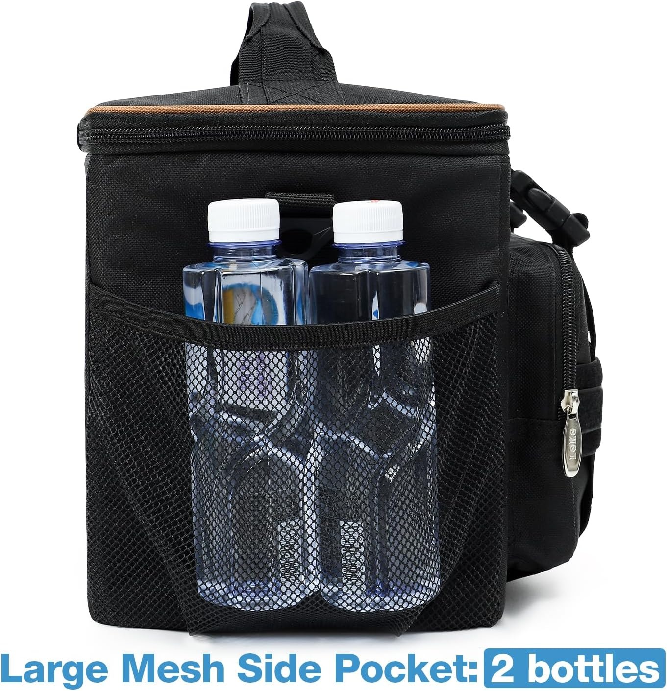 image:imageLekesky Mens Lunch Bag Insulated Lunchbox Meal Prep Lunch Box Lunch Cooler Bags Adults Work with one Coolers Ice Pack one Leakproof PVC Bag Black
