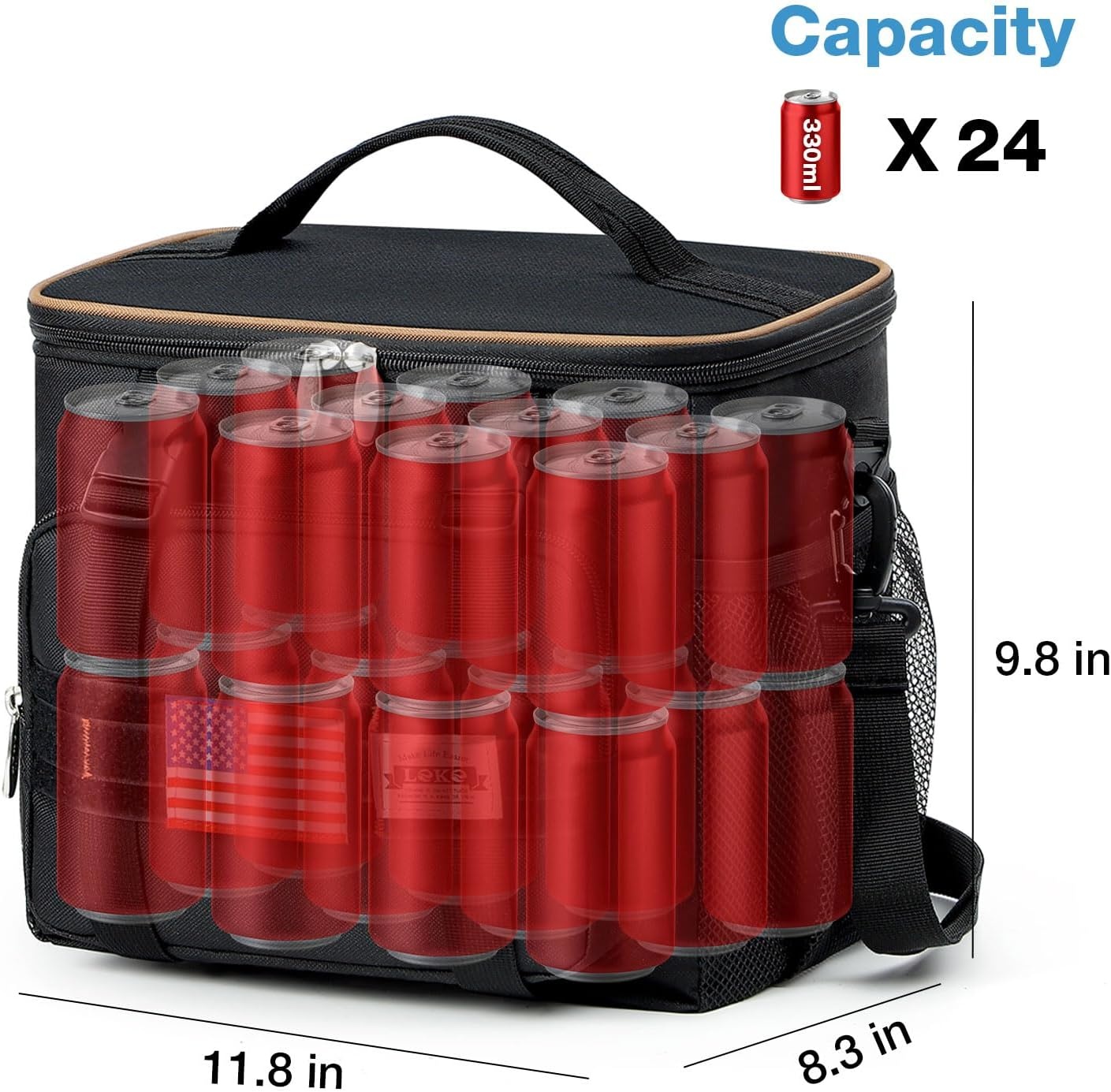 image:imageLekesky Mens Lunch Bag Insulated Lunchbox Meal Prep Lunch Box Lunch Cooler Bags Adults Work with one Coolers Ice Pack one Leakproof PVC Bag Black