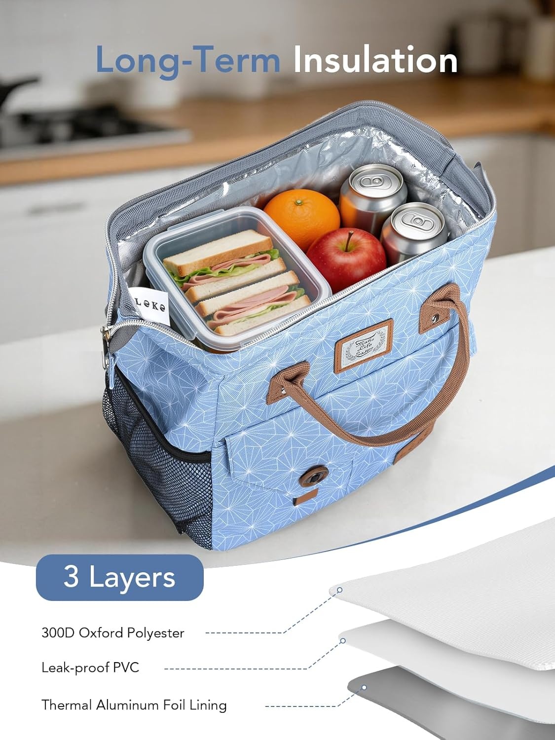 image:imageLekesky Pink Lunch Bag for Women Insulated Lunch Box Leakproof Lunchbox for Adult WorkC Blue