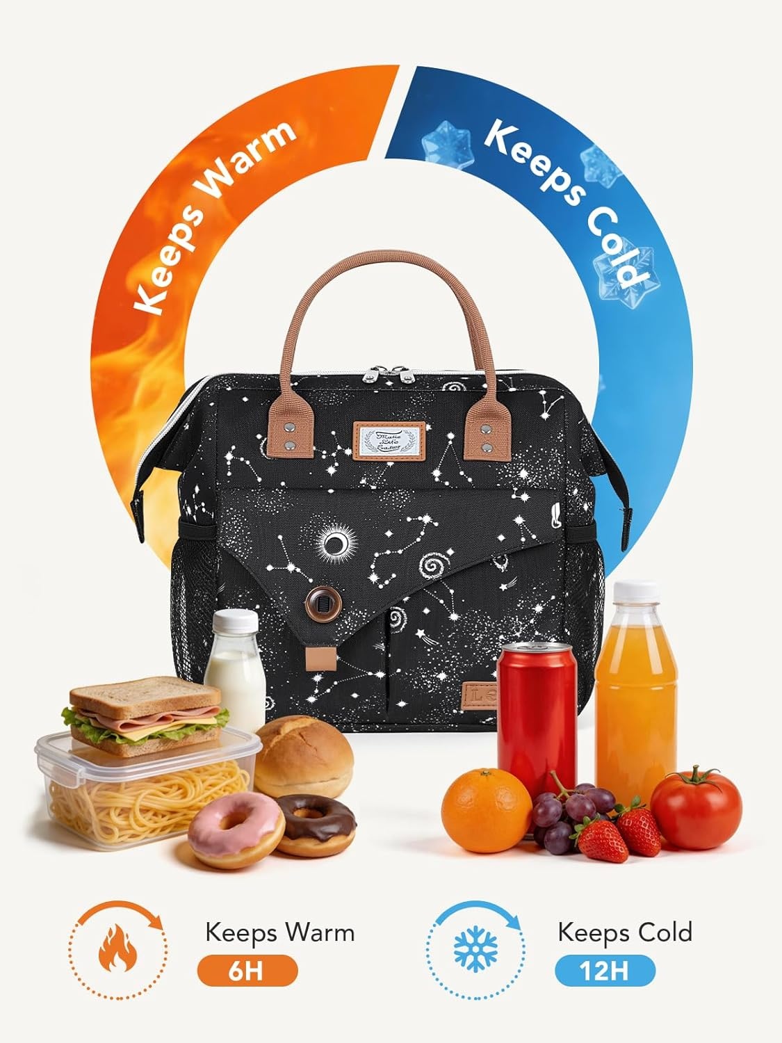 image:imageLekesky Pink Lunch Bag for Women Insulated Lunch Box Leakproof Lunchbox for Adult WorkD Constellation 2