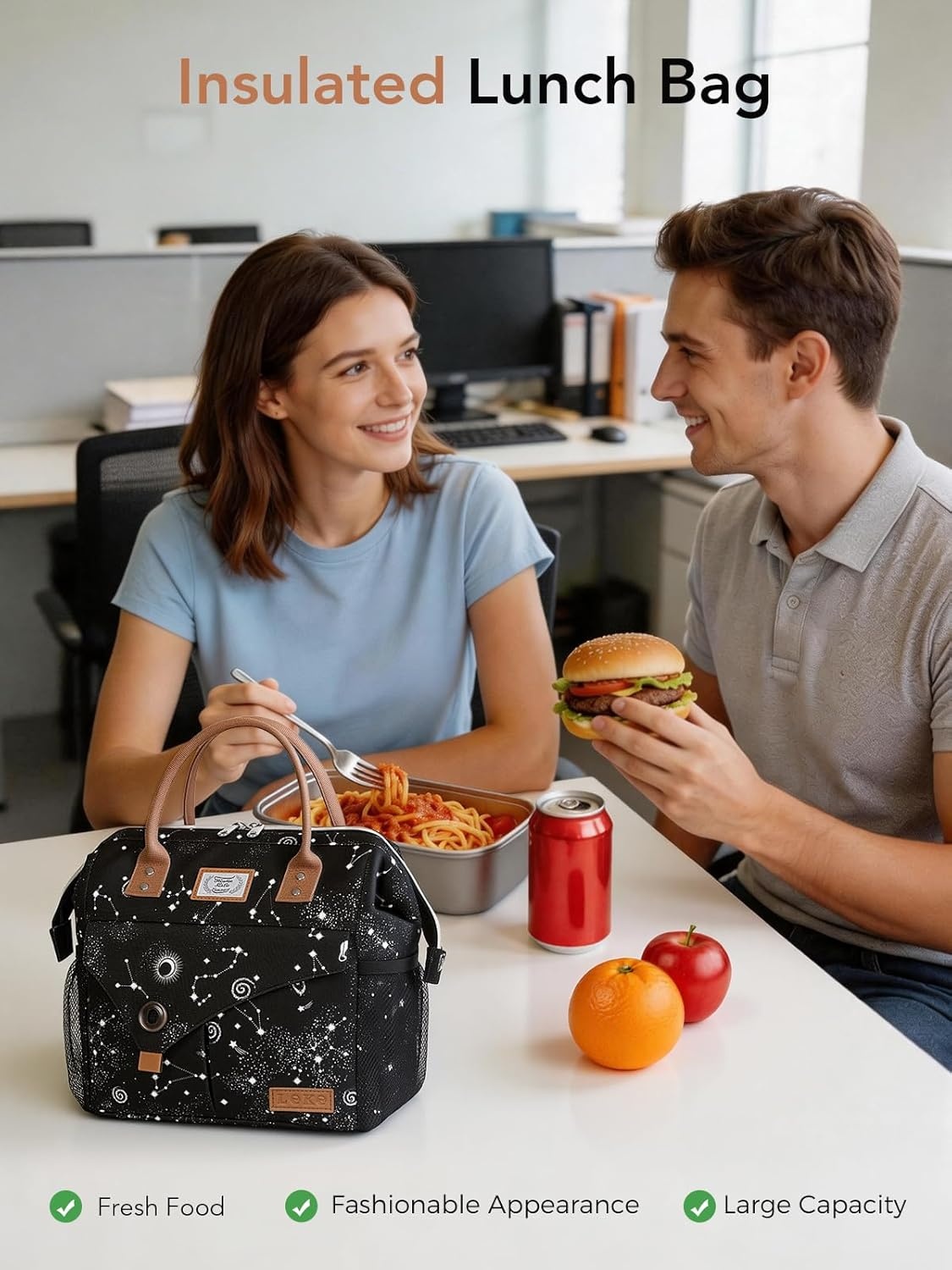 image:imageLekesky Pink Lunch Bag for Women Insulated Lunch Box Leakproof Lunchbox for Adult WorkD Constellation 2