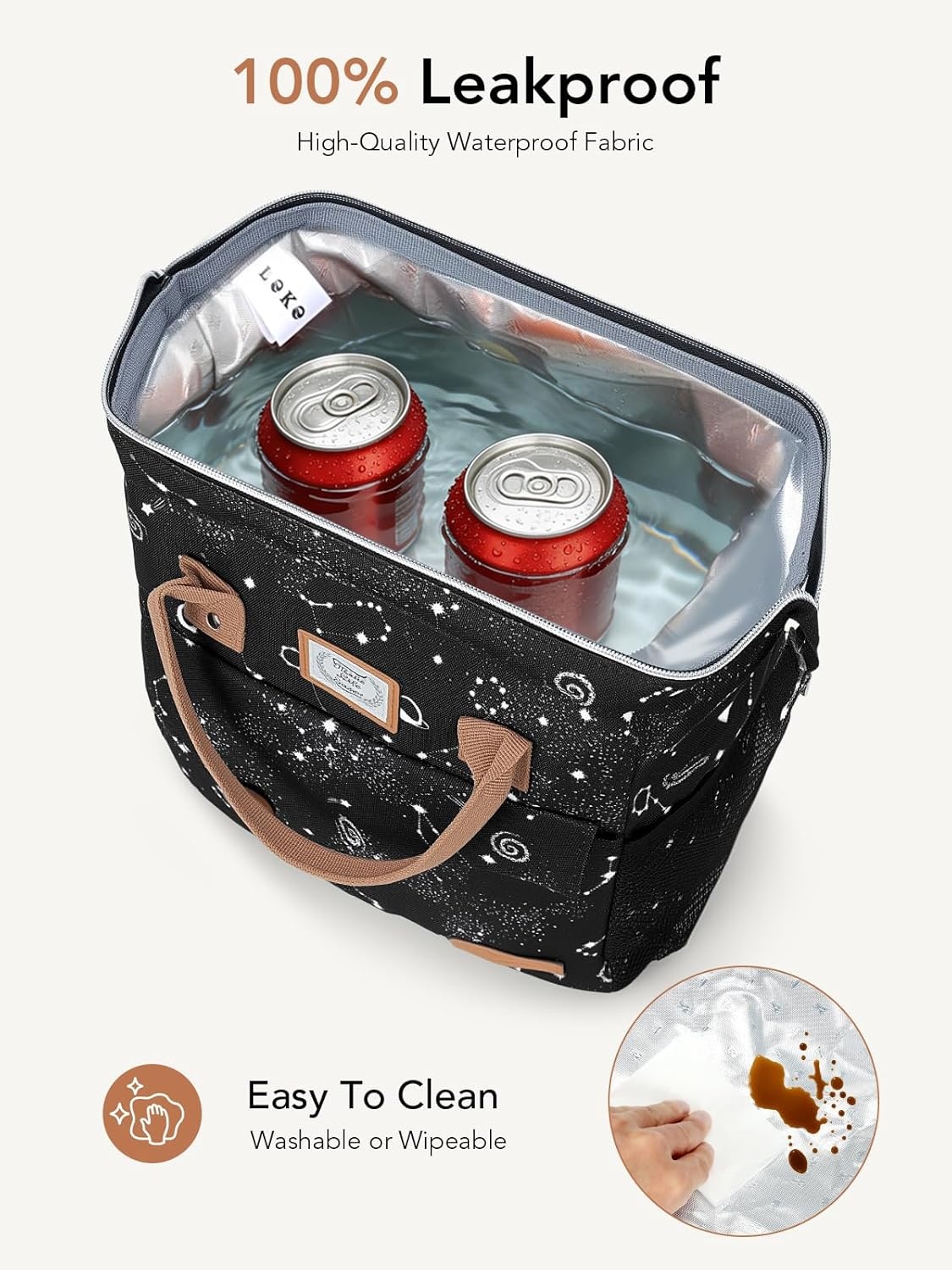 image:imageLekesky Pink Lunch Bag for Women Insulated Lunch Box Leakproof Lunchbox for Adult WorkD Constellation 2