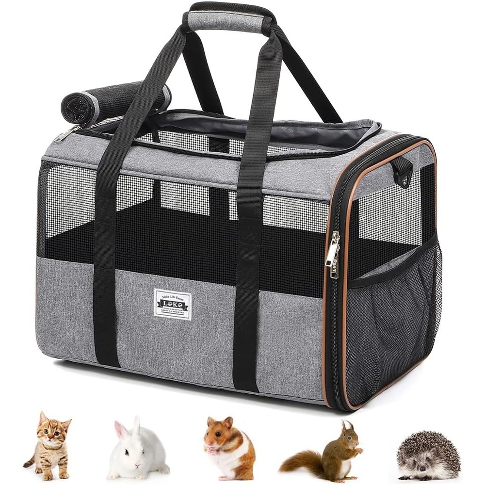 image:imageLekesky Guinea Pig Carrier Small Pet Carrier for Hamster Rabbit Bunny Travel Pet Carrier for Small Animals Grey
