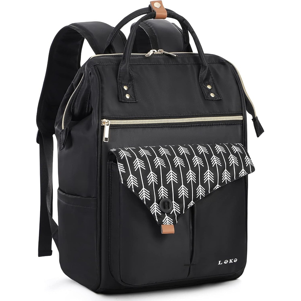 image:imageLekesky Work Backpack for Women Anti Theft Backpack for Women TravelComfortable Backpack Purse for Women Black Color