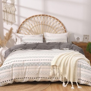 image:imageLekesky Cotton Duvet Cover Queen Size Boho Aztec Beige Comforter Cover Bedding Set for All Season 3pcs Soft Comfortable Lightweight Duvet Cover and 2 Pillowcases