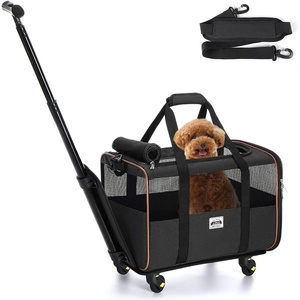 image:imageLekesky Dog Carrier with Wheels Airline Approved for Underseat Pet Carrier on Wheels Rolling Cat Carrier for Small Dogs and Cats Black