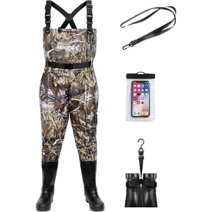 image:imageLekesky Fly Fishing Chest Waders with Boots for Men Women US Sizes 5142Ply NylonPvc Waterproof WadersCamo