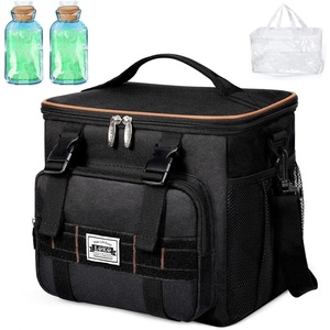 image:imageLekesky Mens Lunch Bag Insulated Lunchbox Meal Prep Lunch Box Lunch Cooler Bags Adults Work  with one Coolers Ice Pack one Leakproof PVC Bag Black