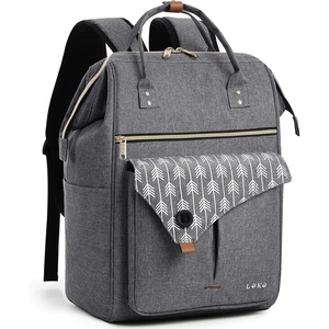 image:imageLekesky Women Travel Backpack 156 Inch Waterproof Backpack for TravelStylish Multi Pocket Laptop Backpack Grey Color