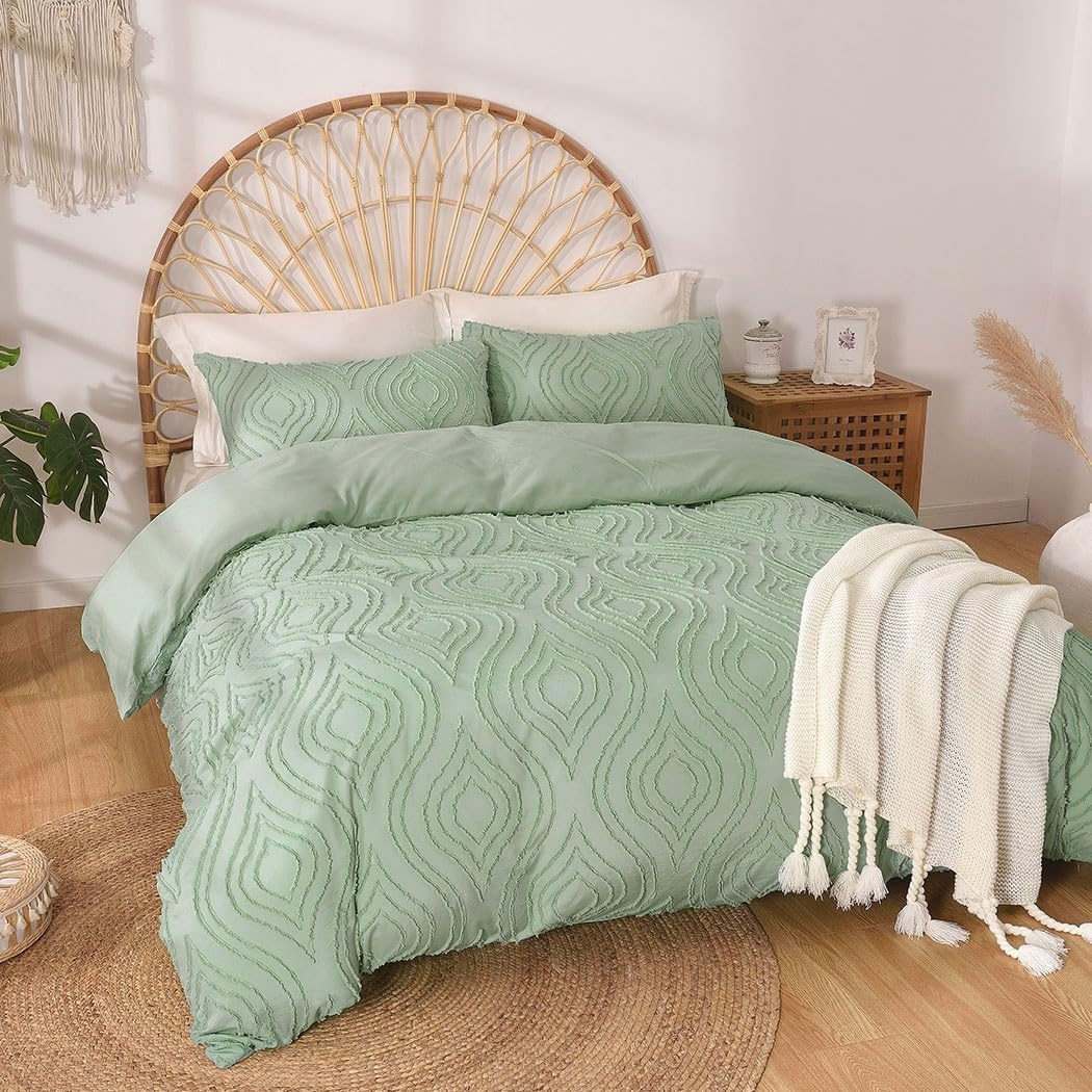 image:imageLekesky King Size Duvet Cover Set Hazy Blue Duvet Cover UltraSoft Microfiber 3 Pieces Comforter Cover with Zipper and Corner Ties Includes 2 Pillowcases 20x36Cteal