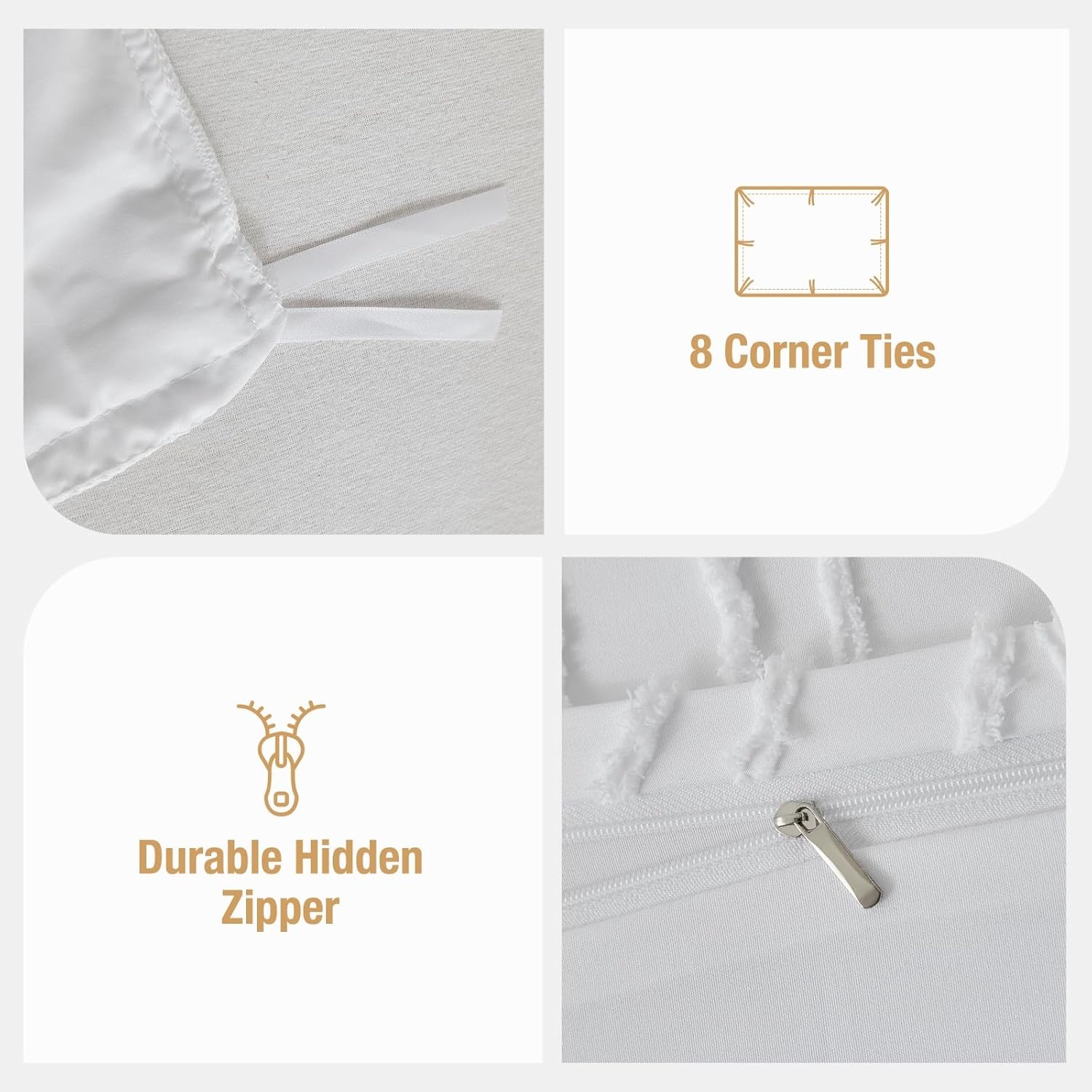 image:imageLekesky King Size Duvet Cover Set Hazy Blue Duvet Cover UltraSoft Microfiber 3 Pieces Comforter Cover with Zipper and Corner Ties Includes 2 Pillowcases 20x36Cwhite Ripple No Comforter