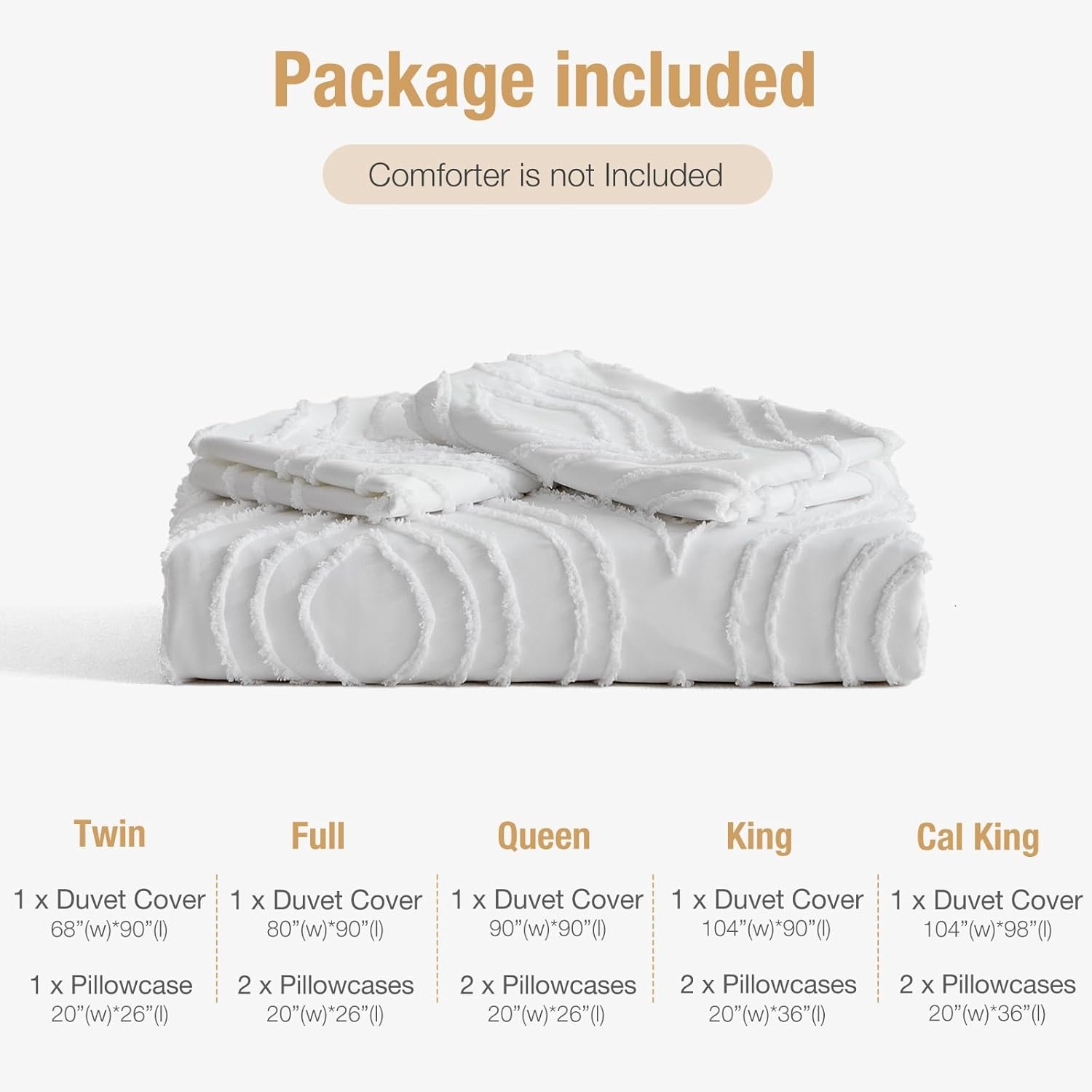 image:imageLekesky King Size Duvet Cover Set Hazy Blue Duvet Cover UltraSoft Microfiber 3 Pieces Comforter Cover with Zipper and Corner Ties Includes 2 Pillowcases 20x36Cwhite Ripple No Comforter