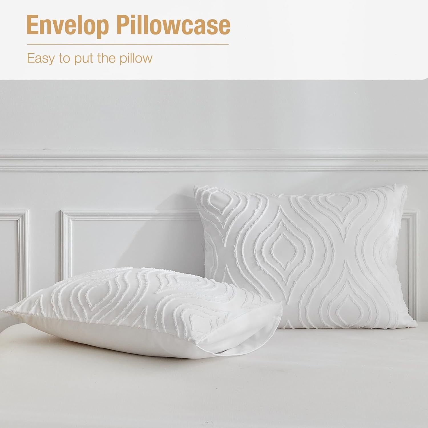image:imageLekesky King Size Duvet Cover Set Hazy Blue Duvet Cover UltraSoft Microfiber 3 Pieces Comforter Cover with Zipper and Corner Ties Includes 2 Pillowcases 20x36Cwhite Ripple No Comforter