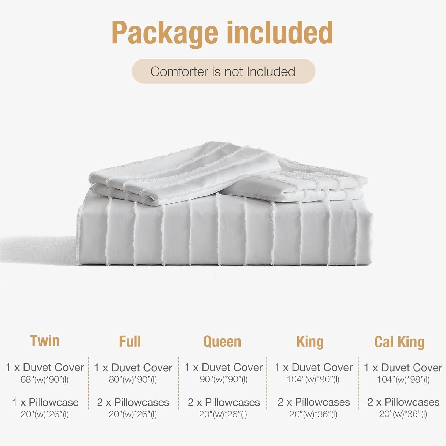 image:imageLekesky King Size Duvet Cover Set Hazy Blue Duvet Cover UltraSoft Microfiber 3 Pieces Comforter Cover with Zipper and Corner Ties Includes 2 Pillowcases 20x36Cwhite Striped No Comforter