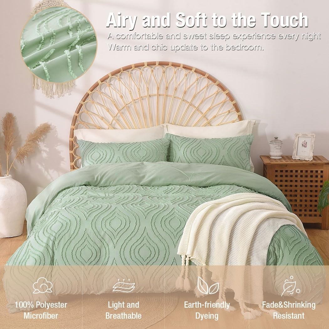 image:imageLekesky King Size Duvet Cover Set Hazy Blue Duvet Cover UltraSoft Microfiber 3 Pieces Comforter Cover with Zipper and Corner Ties Includes 2 Pillowcases 20x36Cteal