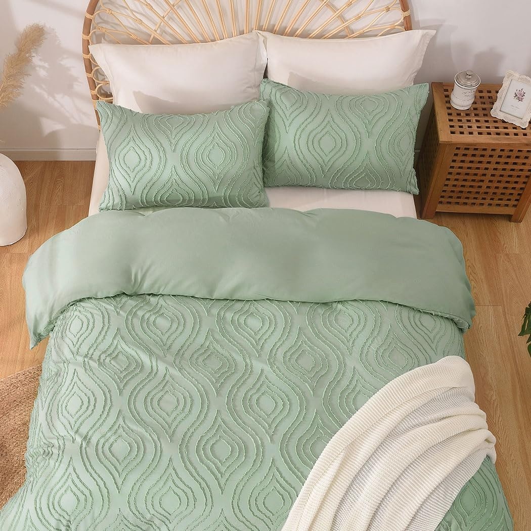 image:imageLekesky King Size Duvet Cover Set Hazy Blue Duvet Cover UltraSoft Microfiber 3 Pieces Comforter Cover with Zipper and Corner Ties Includes 2 Pillowcases 20x36Cteal
