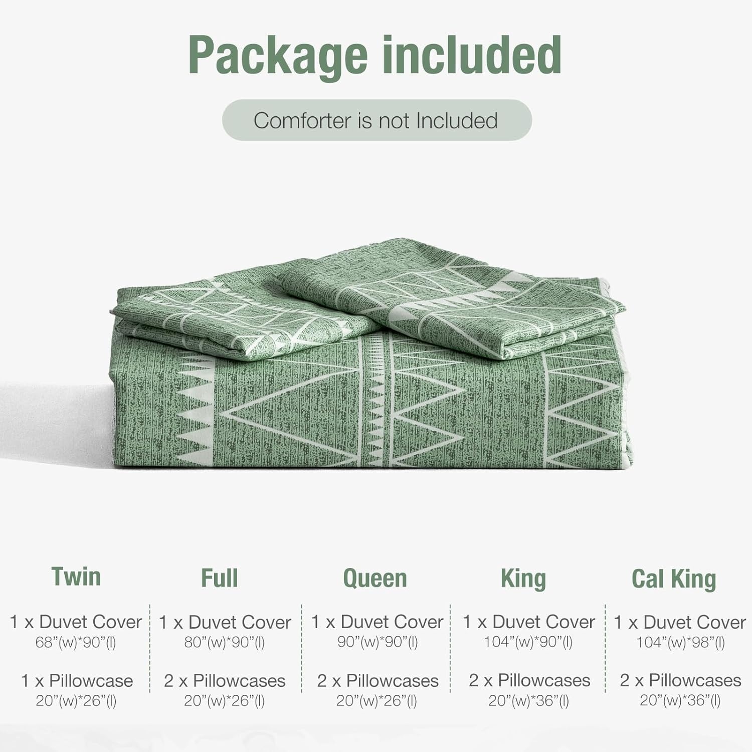 image:imageLekesky King Size Duvet Cover Set Hazy Blue Duvet Cover UltraSoft Microfiber 3 Pieces Comforter Cover with Zipper and Corner Ties Includes 2 Pillowcases 20x36Agreen
