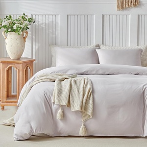 image:imageLekesky King Size Duvet Cover Set Hazy Blue Duvet Cover UltraSoft Microfiber 3 Pieces Comforter Cover with Zipper and Corner Ties Includes 2 Pillowcases 20x36A Light Linenno Comforter