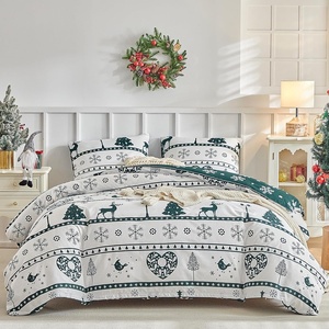 image:imageLekesky King Size Duvet Cover Set Hazy Blue Duvet Cover UltraSoft Microfiber 3 Pieces Comforter Cover with Zipper and Corner Ties Includes 2 Pillowcases 20x36Aa Christmas Loving