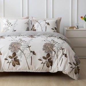 image:imageLekesky King Size Duvet Cover Set Hazy Blue Duvet Cover UltraSoft Microfiber 3 Pieces Comforter Cover with Zipper and Corner Ties Includes 2 Pillowcases 20x36B  Off White Dahliano Comforter