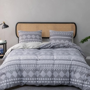 image:imageLekesky King Size Duvet Cover Set Hazy Blue Duvet Cover UltraSoft Microfiber 3 Pieces Comforter Cover with Zipper and Corner Ties Includes 2 Pillowcases 20x36Blight Grey