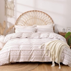 image:imageLekesky King Size Duvet Cover Set Hazy Blue Duvet Cover UltraSoft Microfiber 3 Pieces Comforter Cover with Zipper and Corner Ties Includes 2 Pillowcases 20x36C  White Aztec No Comforter