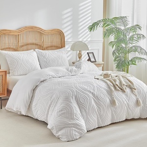 image:imageLekesky King Size Duvet Cover Set Hazy Blue Duvet Cover UltraSoft Microfiber 3 Pieces Comforter Cover with Zipper and Corner Ties Includes 2 Pillowcases 20x36Cwhite Ripple No Comforter