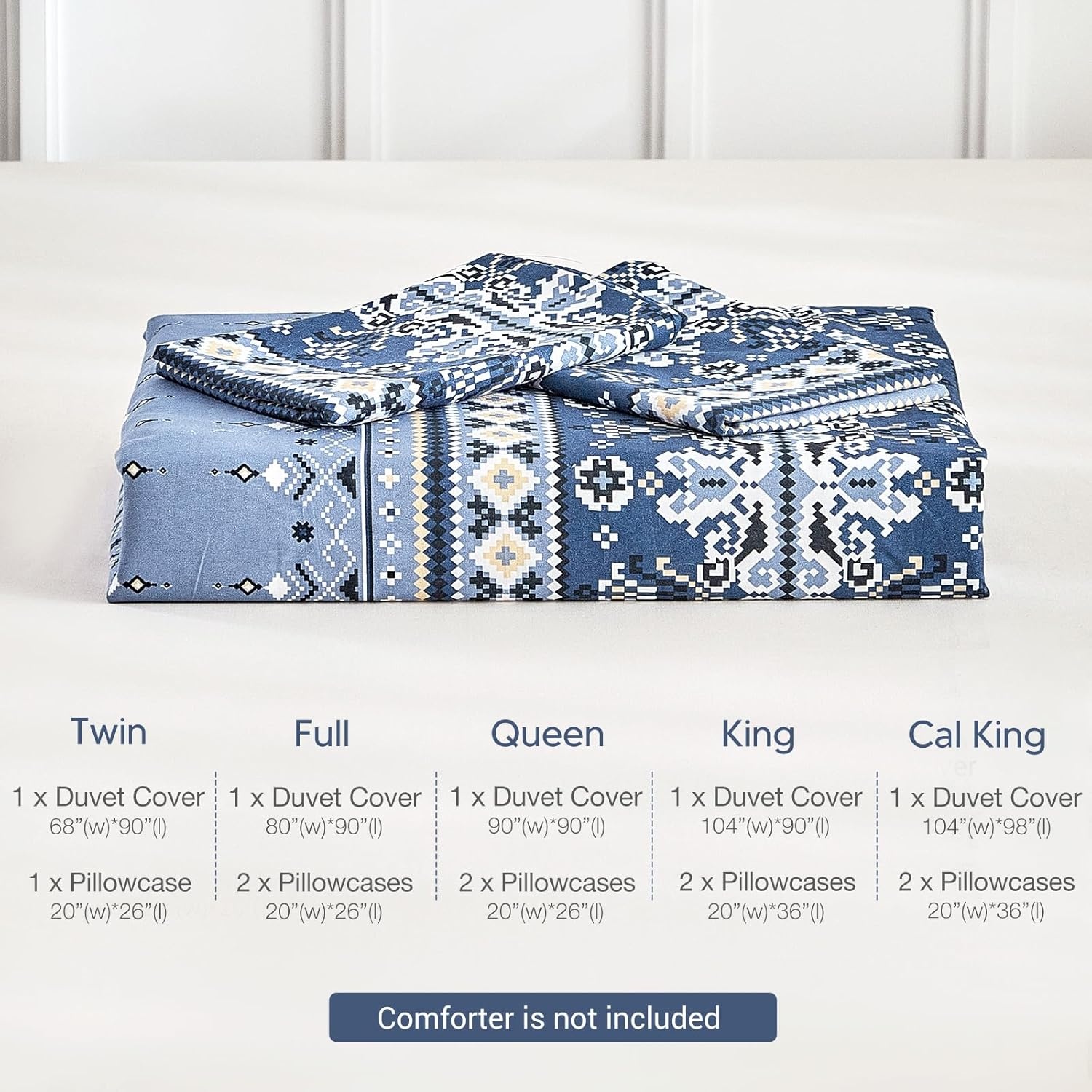 image:imageLekesky Duvet Cover Queen Size Reversible Botanical Floral Duvet Cover Set with Zipper Closure 3 Pieces Soft Microfiber Green Bedding Set 1Duvet Cover 90x90 2 Pillowcases 20x26Bindigo Blue No Comforter