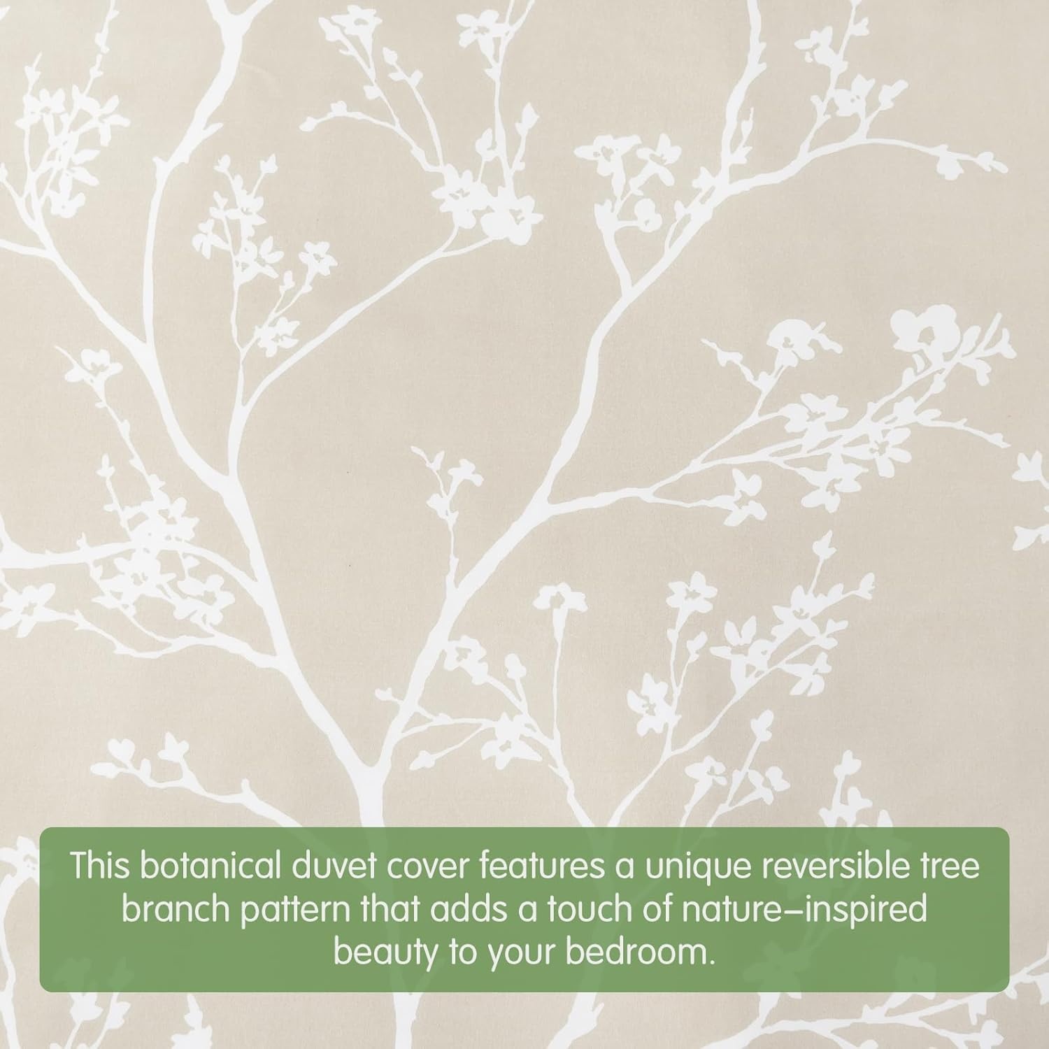 image:imageLekesky Duvet Cover Queen Size Reversible Botanical Floral Duvet Cover Set with Zipper Closure 3 Pieces Soft Microfiber Green Bedding Set 1Duvet Cover 90x90 2 Pillowcases 20x26C Khaki Whiteno Comforter