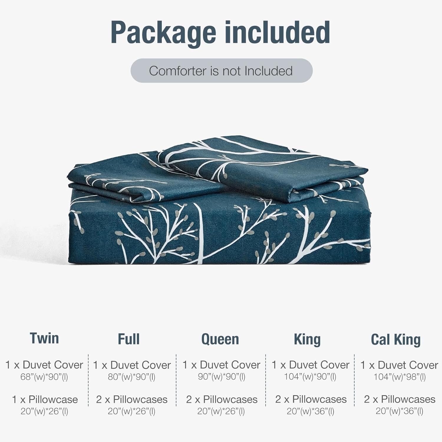 image:imageLekesky Duvet Cover Queen Size Reversible Botanical Floral Duvet Cover Set with Zipper Closure 3 Pieces Soft Microfiber Green Bedding Set 1Duvet Cover 90x90 2 Pillowcases 20x26Bbranch With Leave
