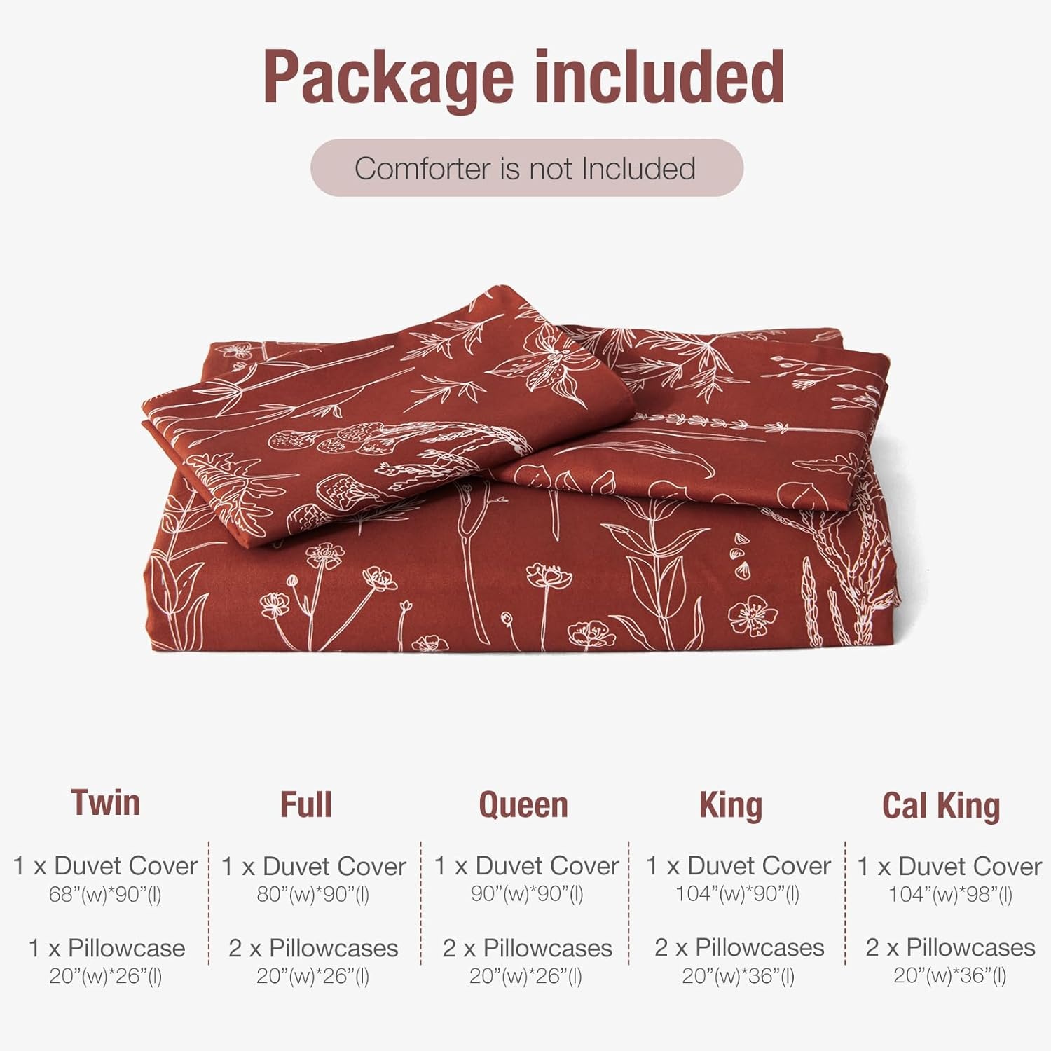 image:imageLekesky Duvet Cover Queen Size Reversible Botanical Floral Duvet Cover Set with Zipper Closure 3 Pieces Soft Microfiber Green Bedding Set 1Duvet Cover 90x90 2 Pillowcases 20x26Fdeep Red