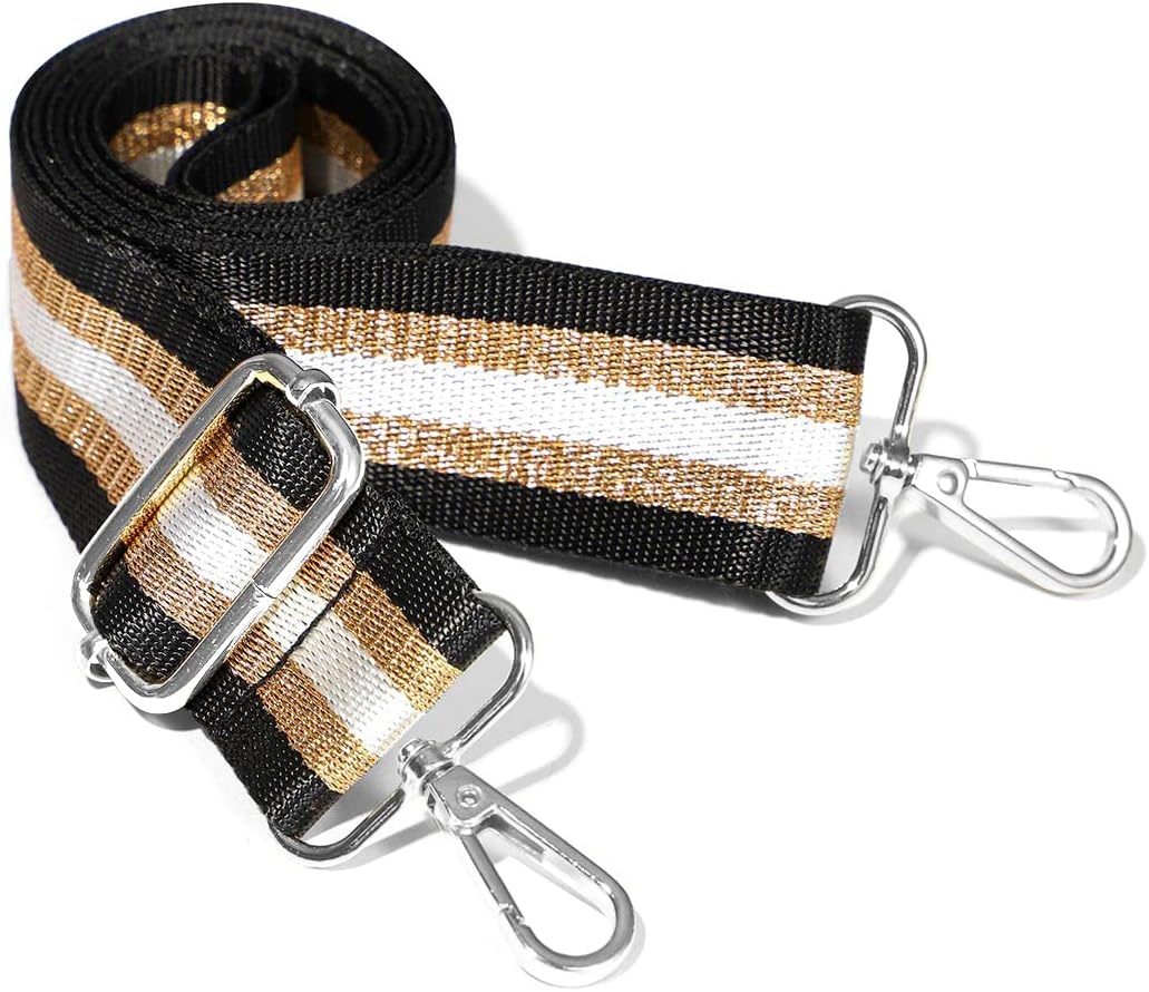 image:imageLekesky Purse Strap Replacement Crossbody Purse Strap for Women15 Inch Bronze Gold Black Golden Glitter