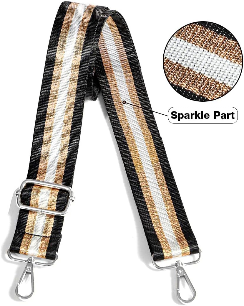 image:imageLekesky Purse Strap Replacement Crossbody Purse Strap for Women15 Inch Bronze Gold Black Golden Glitter