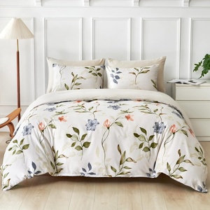 image:imageLekesky Duvet Cover Queen Size Reversible Botanical Floral Duvet Cover Set with Zipper Closure 3 Pieces Soft Microfiber Green Bedding Set 1Duvet Cover 90x90 2 Pillowcases 20x26B Whiteno Comforter