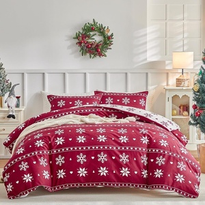 image:imageLekesky Duvet Cover Queen Size Reversible Botanical Floral Duvet Cover Set with Zipper Closure 3 Pieces Soft Microfiber Green Bedding Set 1Duvet Cover 90x90 2 Pillowcases 20x26Cchristmas Snowflakes